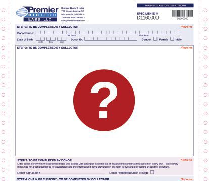 Premier Biotech drug test chain of custody document