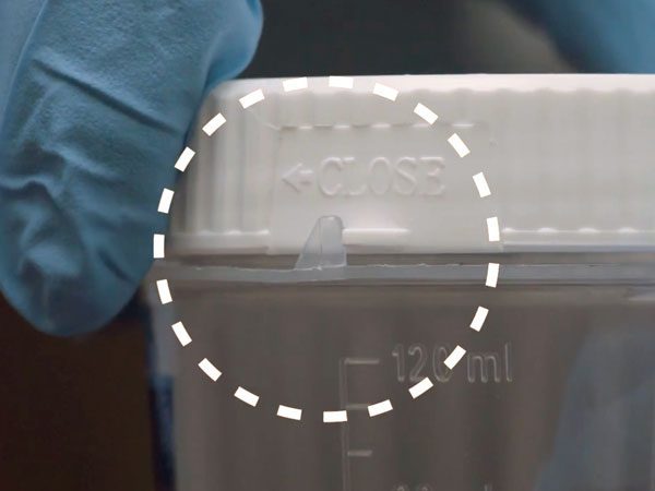 OralTox drug test cap closed tamper indicator