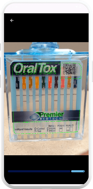 OT-Scan app step 2: interpreting oral fluid drug test result